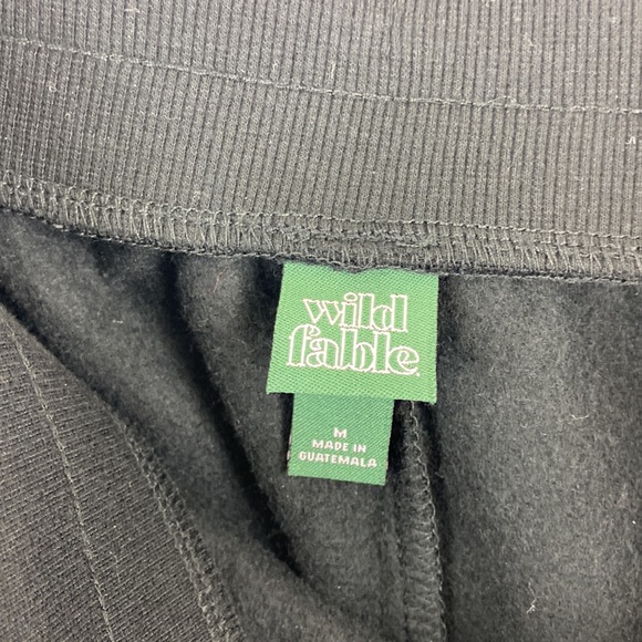 Reworked Up Cycled Flower Black Joggers Size M - Picture 6 of 7